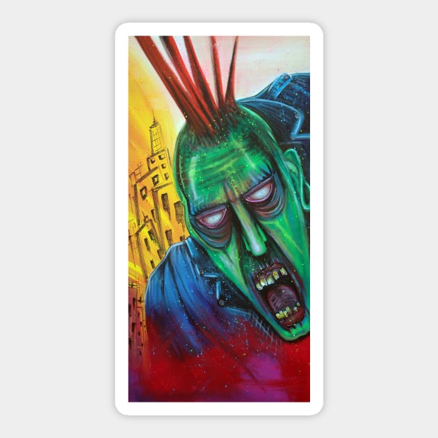 Punk Rock Zombie Sticker by barbosaart